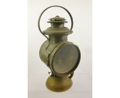 A "BLERIOT" OF PARIS LANTERN, with carrying handle and screw fitting, 38cm high 