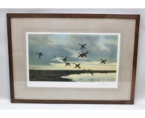 PETER SCOTT (Sir Peter Markham Scott 1909-1989) "Geese Alighting" a colour Print, artists signed proof with guild impressed s