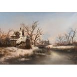 Georg Höhn – Winterlandschaft in der Abenddämmerung