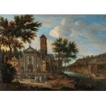 Mathys Schoevaerdts – Stadtprospekt mit Kirche und reicher Staffage