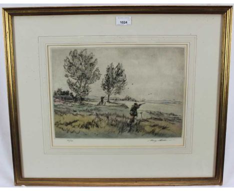 *Henry Wilkinson (1921-2011) two signed limited edition coloured etchings - Shooting scenes, 113/150 and 55/150, 28cm x 36cm,