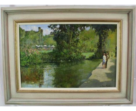 Norman R Coker (1927-2020) oil on board - Pashley Manor, Sussex, signed, 39cm x 59cm, framed