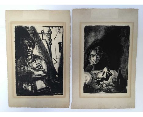 Pearl Binder (1904-1990) pair of lithographs - signed in pencil 1927, 12cm x 17cm