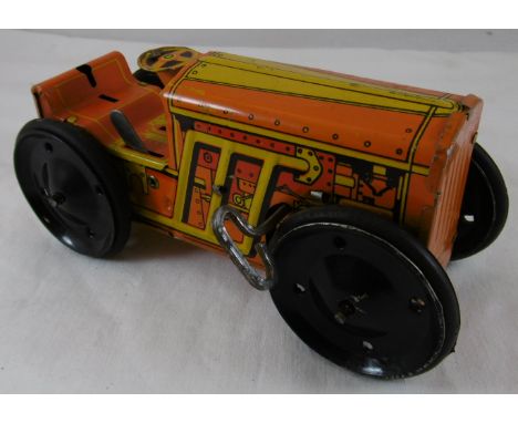 Louis Marx tin plate clockwork tractor