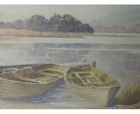 A watercolour, Colin Whittle, Early Morning Grasmere, signed and attributed verso, 36 x 52cm, framed and glazed, and a waterc