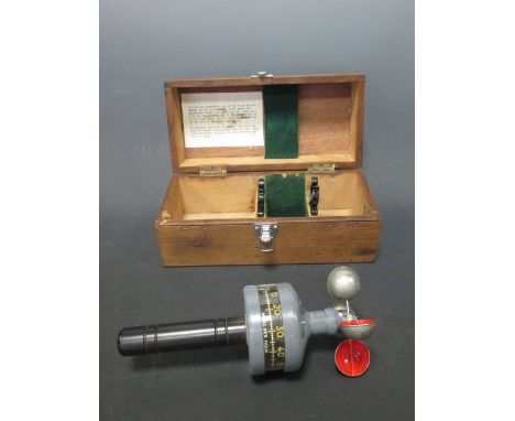 A Kelvin & Hughes mid 20th century anemometer in wooden case, 27 x 12cm (the case)