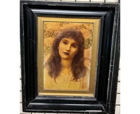 H RylandHead and shoulders portrait of a lady A crystoleum 25.5 x 17cm