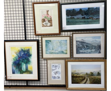 Nikki WheelerCowsGiclee print, No 53/300Together with a print after Ruth Nicholas, another after Claude Gaveau and other prin