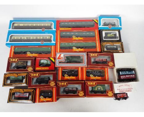 Airfix, Hornby, Lima  - 23 boxed items of OO gauge freight and passenger rolling stock. Lot includes Airfix #54380 7 plank wa