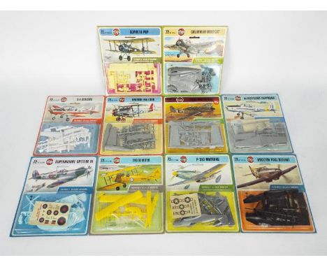 Airfix - A fleet of 10 Airfix Series 1, 1:72 scale plastic military aircraft model kits in Type 4 Blister Packs. Lot includes