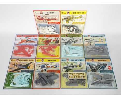 Airfix - A squadron of 10 Airfix Series 1, 1:72 scale plastic military aircraft model kits in Type 4 Blister Packs. Lot inclu