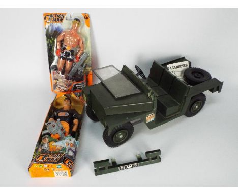 Palitoy, Hasbro - An unboxed vintage Palitoy Action Man Land Rover which appears to be in Fair overall condition with signs o