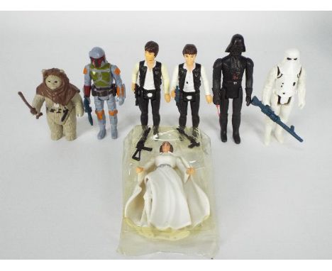 Star Wars, Kenner, Hasbro, LFL, CPG, GMFGI - A group of 7 loose vintage Star Wars figures. Lot includes Han Solo (Large Head 