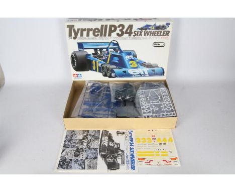 Tamiya - A vintage boxed Tamiya BS1221 Tyrell P34 Six Wheeler 1:12 'Big Scale' plastic model kit. The kit appears to be in Mi