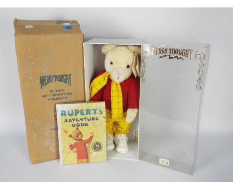 Merrythought - A boxed Limited Edition by Licence Merrythought 'Rupert Bear'. The hand made, jointed white mohair bear with p