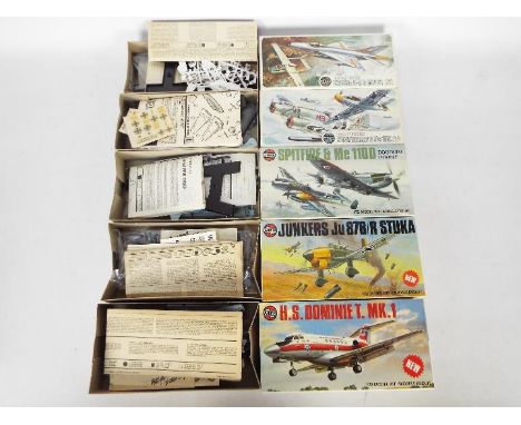 Airfix - Five boxed 1:72 scale plastic military aircraft model kits predominately in Types 4 and  5 boxes. Lot consists of Ai