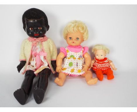 Palitoy, Ideal, Pedigree - Three unboxed vintage dolls. Lot consists of a Palitoy Tiny Tears marked 'Palitoy, Made in England