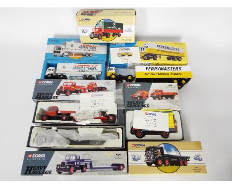 Corgi - 7 x boxed trucks including limited edition # 21301 AEC Box trailer in Ferrymasters livery number 7807 of 9000 produce