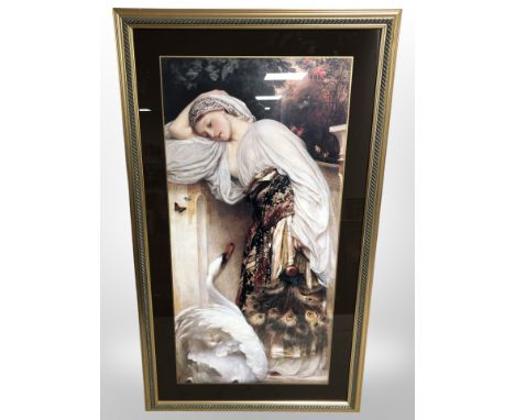 A colour print after Frederick Leighton, in gilt frame, overall 105 cm x 61 cm.