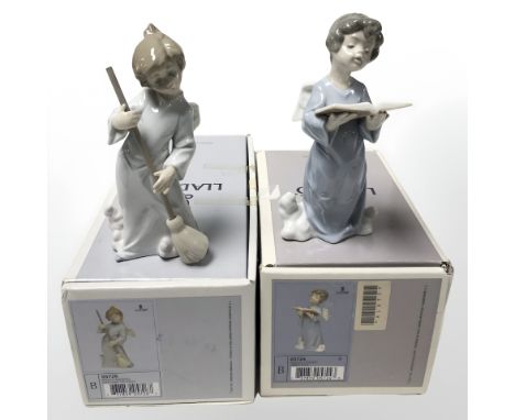 Two Lladro figures' Angelic Voice' No. 5724 and 'Sweep Away the Clouds' No. 5726, both boxed.