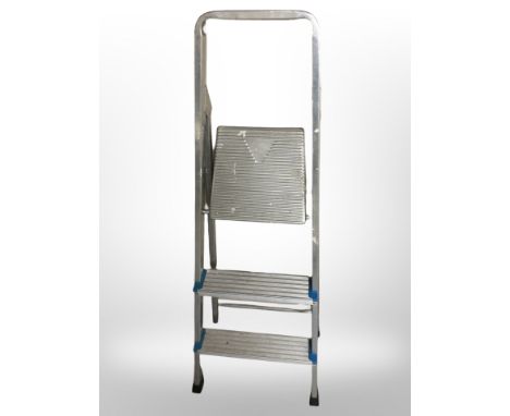 An aluminium folding step ladder 