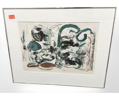 A continental limited edition colour print, abstract study, 61 cm x 43 cm.