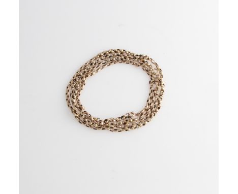 A belcher link guard chain, featuring alternate sections of two different style links.