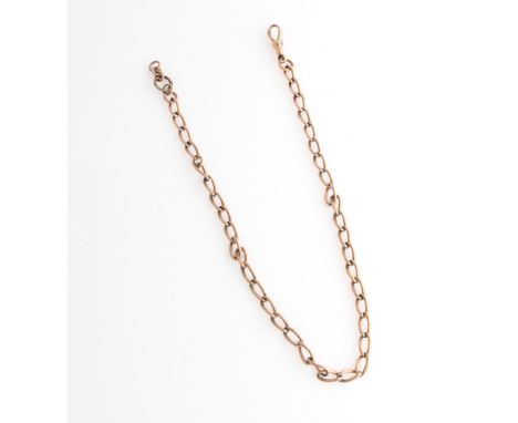 A curb link watch chain, with lobster clasp stamped 9 .375.