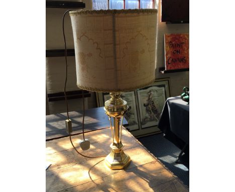 Brass table lamp.