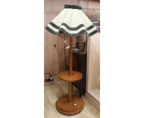A Deco style standard lamp and shade W.61cm at base