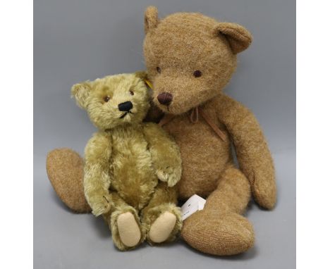 A modern Steiff golden mohair Teddy bear and a French 'Histoire d'Ours' bear with original box