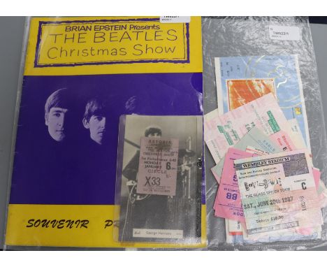 Entertainment Ephemera, including a Beatles Christmas Show souvenir programme, with Astoria ticket stub and photograph of Geo