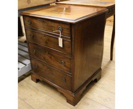 A George III mahogany commode chest of four drawers W.60cm