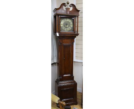 William Clark of York. A George III thirty hour longcase clock, in later pine case, H.208cm