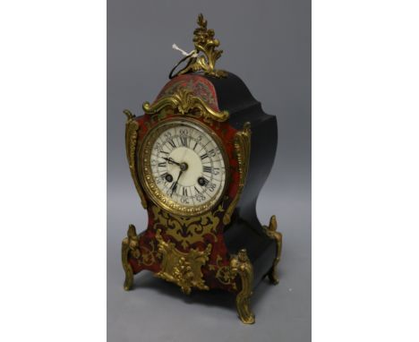 A French boullework mantel clock height 30.5cm