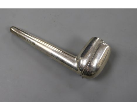 A hallmarked silver pipe case with hinged cover and gilt interior, Birmingham 1920, A &amp; J Zimmerman Ltd, 14cm