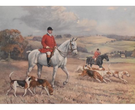 After Alfred Grenfell Haigh (1870-1963) Hunting Scene, lithograph, measurements 43 x 58 cm (PL), frame 86 x 99 cm