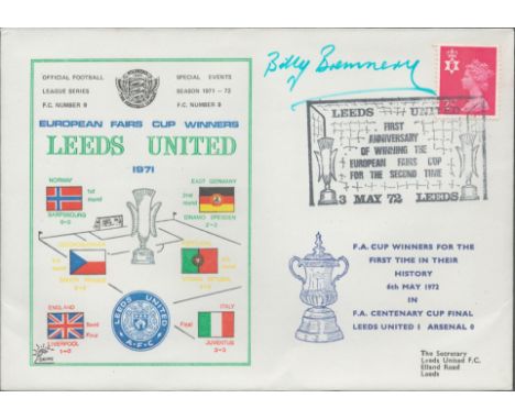 Billy Bremner signed official Leeds United V Arsenal 1972 Dawn Official Football First Day Cover autographed By Billy Bremner