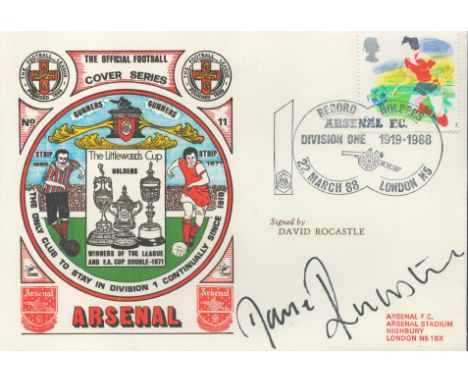 David Rocastle signed official Arsenal Never Relegated 1988 Dawn Official Football First Day Cover autographed By David Rocas