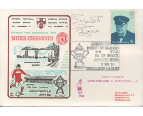 Stuart Boam  signed official Middlesbrough V Newcastle United Dawn Official Football First Day Cover autographed By Stuart Bo