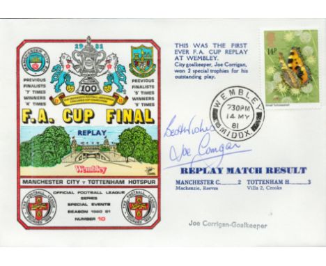 Joe Corrigan signed official Manchester City V Tottenham Hotspur 1981 Dawn Official Football First Day Cover autographed By J