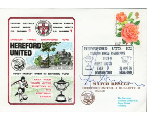 Dixie McNeil signed official Hereford United V Hull City 1976 Dawn Official Football First Day Cover autographed By Dixie McN