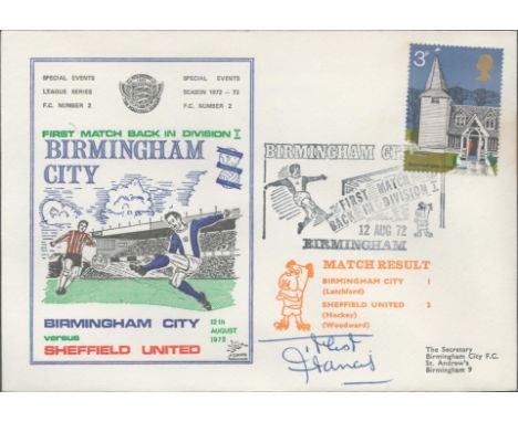 Trevor Francis signed official Birmingham City V Sheffield United 1972 Dawn Official Football First Day Cover autographed By 