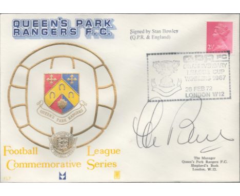 Stan Bowles  signed official Queens Park Rangers Commemorative 1972 Dawn Official Football First Day Cover autographed By Sta