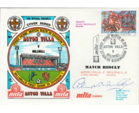 Alan McInally signed official Aston Villa V Millwall 1988 Dawn Official Football First Day Cover autographed By Alan McInally