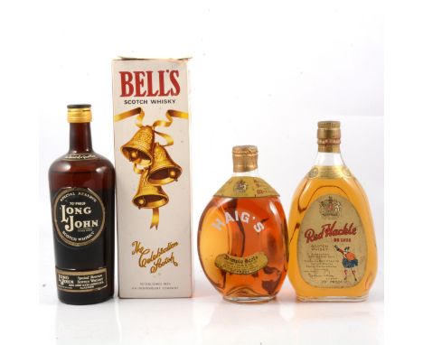 Four early bottlings of whisky, 1960s/ 70s bottlings, including: Haig's Dimple, 70 proof, spring cap, Red Hackle De Luxe, 70 