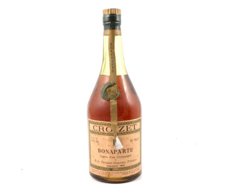 Croizet, Bonaparte, Cognac Fine Champagne, bottled circa 1950s, unknown vintage, 70 proof, 24fl oz., green wax seal to should