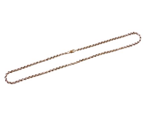 A belcher link neck chain on a lobster claw clasp, stamped 9c/k, 9.7g, 52.5cm long.