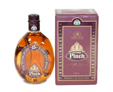 A bottle of The Dimple Pinch Scotch whisky, 15 years old, 750ml, boxed.
