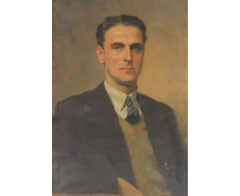 Frank Brooks (British 1854-1937). Victor, half-length portrait of a gentleman, oil on canvas, signed, dated 1930, 72cm x 51cm